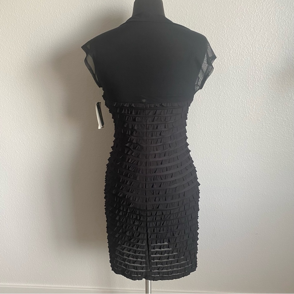 NWT BLACK RUFFLED BODYCON DRESS - Picture 5 of 8